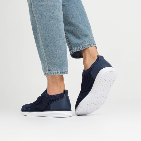 [KnitFlex Breeze+] Men's Breathable Mesh Oxford Sneakers - DARK BLUE - 8